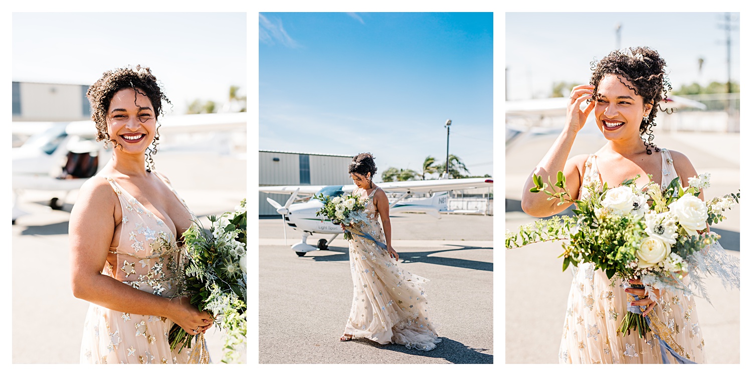 bride with airplane