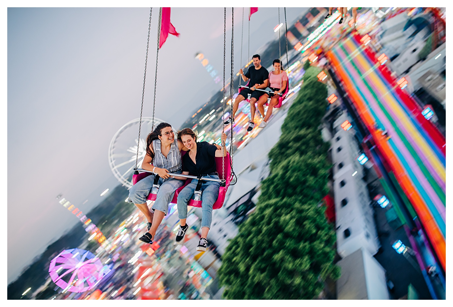 giant swing ride with oc fair couples photos