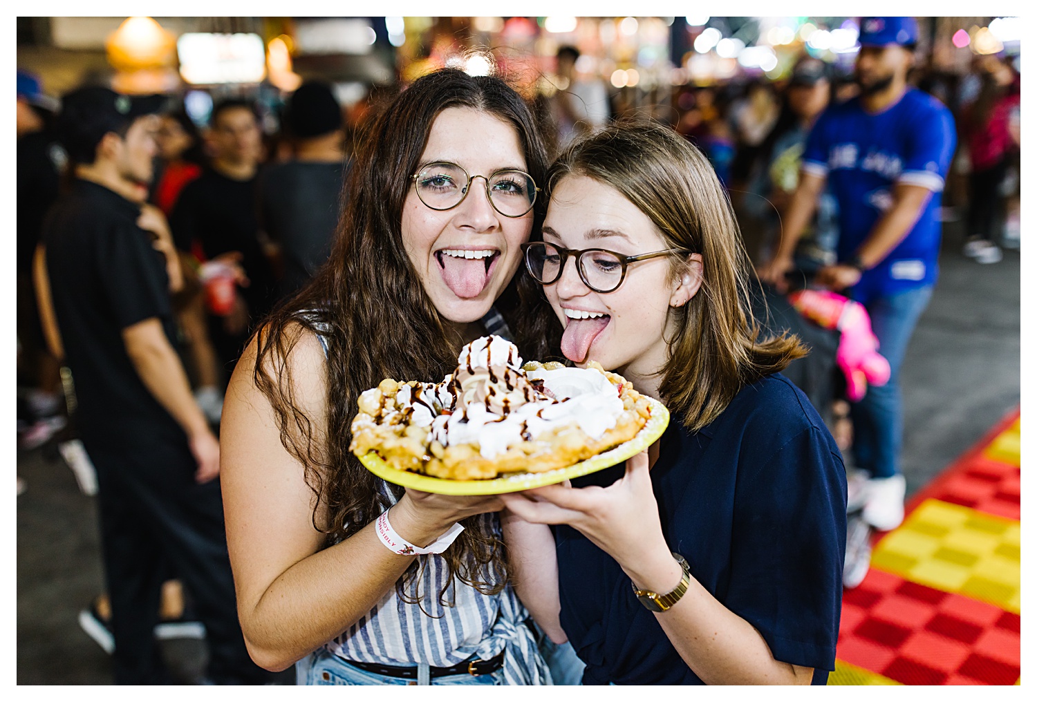 oc fair couples photos with tongues out for funnel cake 