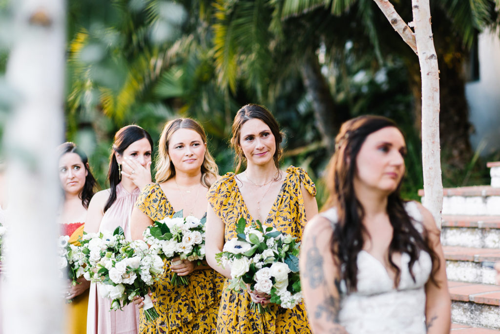 bridal party emotional during ceremony